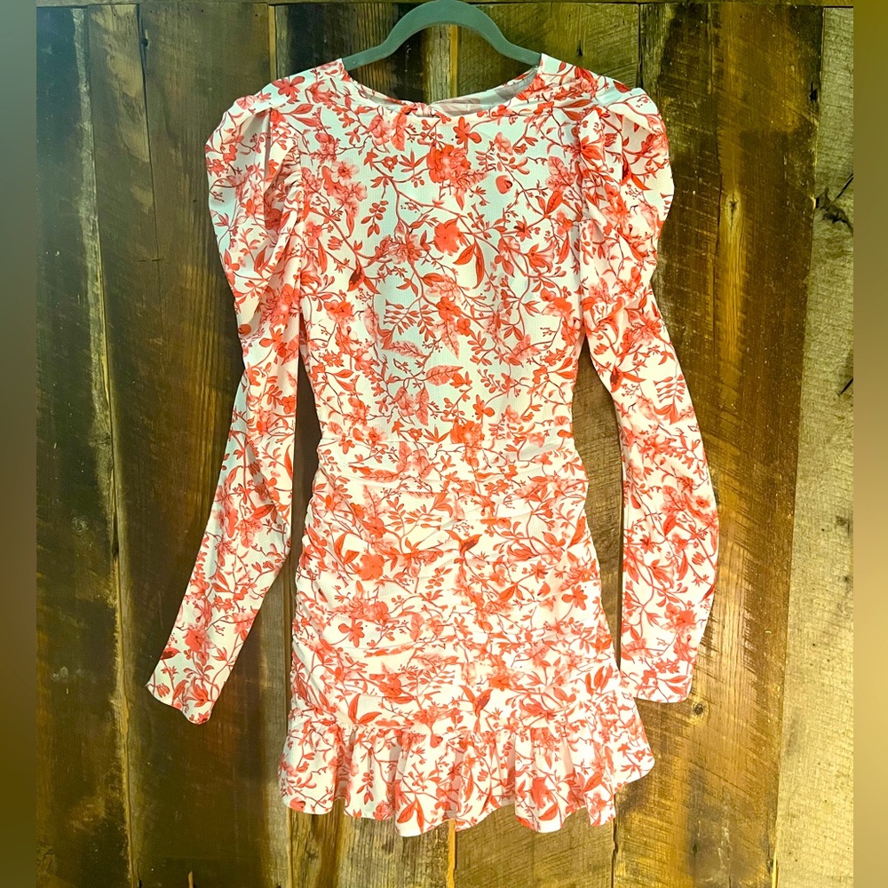 Long Sleeve Floral Pink Dress